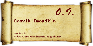 Oravik Imogén névjegykártya